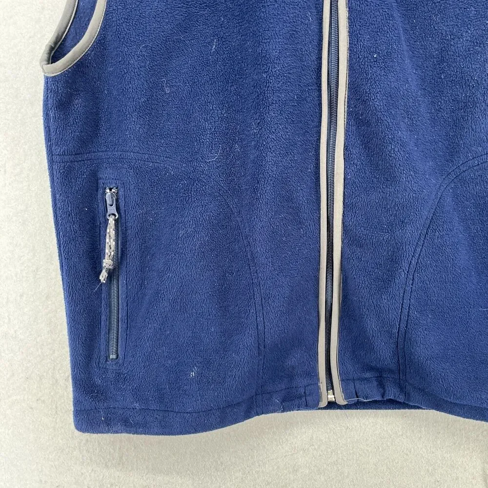 ST. JOHN'S BAY Vest Mens M LITTLE RIVER SC Fleece Full Zip Sleeveless Blue